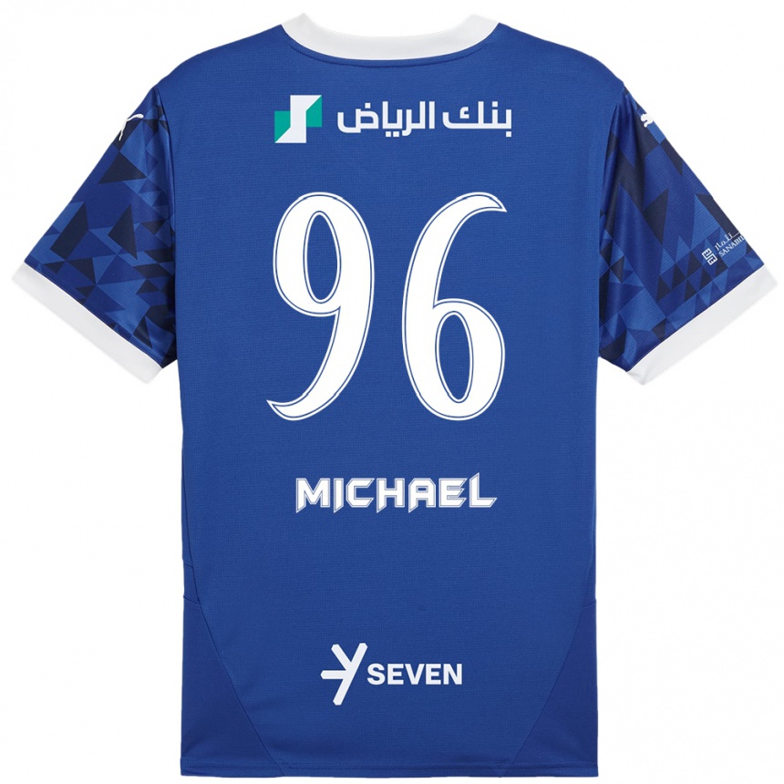 Hombre Fútbol Camiseta Michael #96 Azul Oscuro Blanco 1ª Equipación 2024/25 Argentina