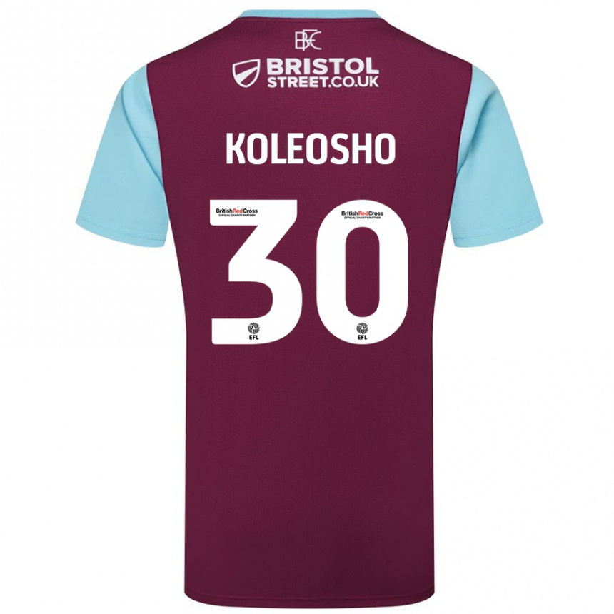 Hombre Fútbol Camiseta Luca Koleosho #30 Borgoña Azul Cielo 1ª Equipación 2024/25 Argentina