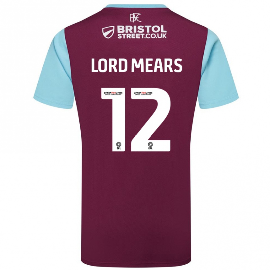 Hombre Fútbol Camiseta Rhema Lord-Mears #12 Borgoña Azul Cielo 1ª Equipación 2024/25 Argentina