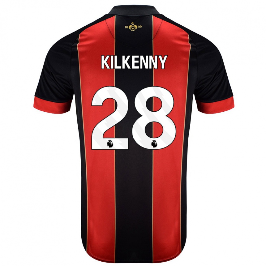 Hombre Fútbol Camiseta Gavin Kilkenny #28 Rojo Negro 1ª Equipación 2024/25 Argentina