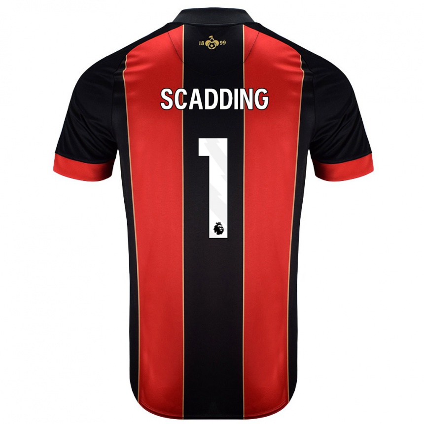 Hombre Fútbol Camiseta Katie Scadding #1 Rojo Negro 1ª Equipación 2024/25 Argentina