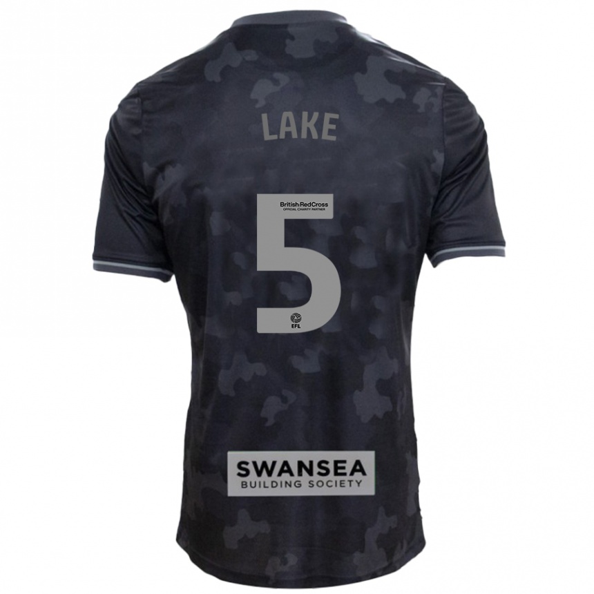 Hombre Fútbol Camiseta Ellie Lake #5 Negro 2ª Equipación 2024/25 Argentina