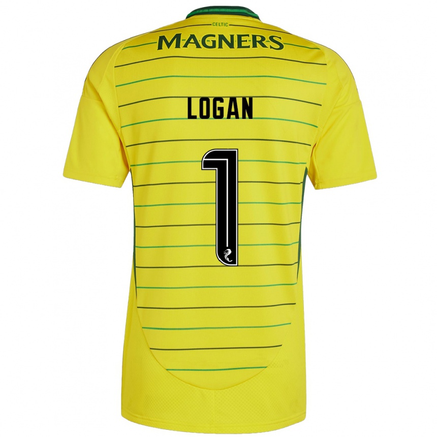 Hombre Fútbol Camiseta Chloe Logan #1 Amarillo 2ª Equipación 2024/25 Argentina