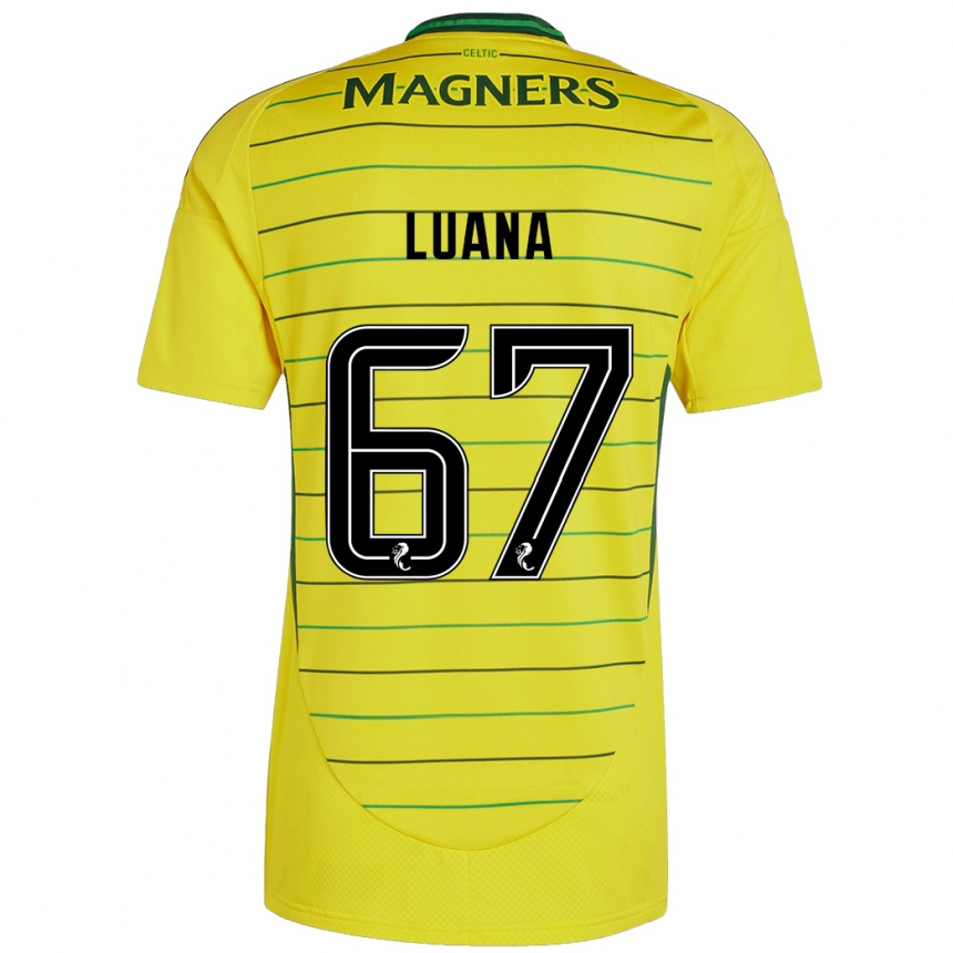 Hombre Fútbol Camiseta Luana Muñoz #67 Amarillo 2ª Equipación 2024/25 Argentina