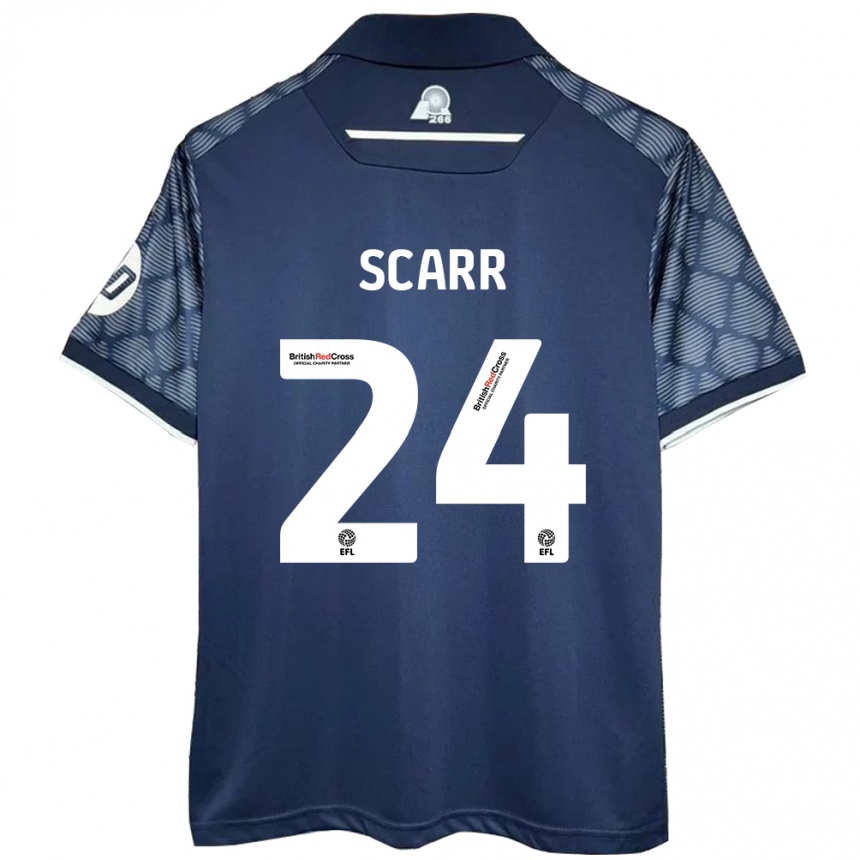 Hombre Fútbol Camiseta Dan Scarr #24 Negro 2ª Equipación 2024/25 Argentina