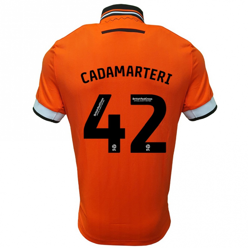 Hombre Fútbol Camiseta Bailey Cadamarteri #42 Naranja Blanco 2ª Equipación 2024/25 Argentina