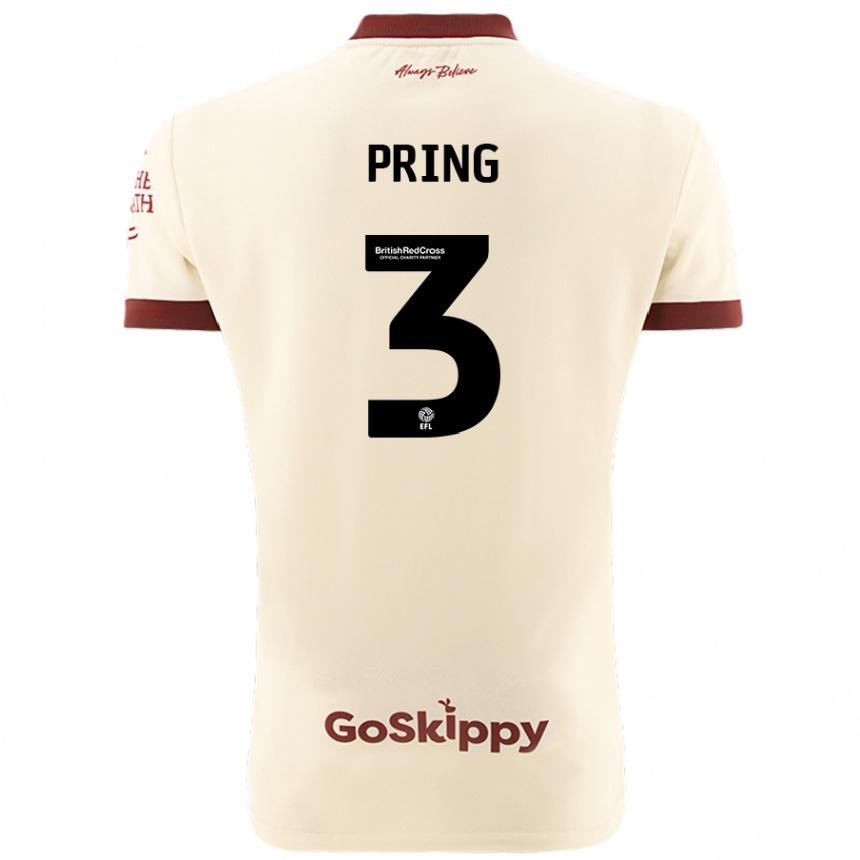 Hombre Fútbol Camiseta Cameron Pring #3 Crema Blanco 2ª Equipación 2024/25 Argentina