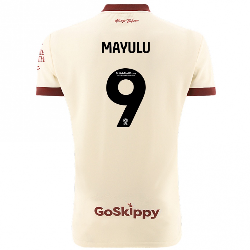 Hombre Fútbol Camiseta Fally Mayulu #9 Crema Blanco 2ª Equipación 2024/25 Argentina