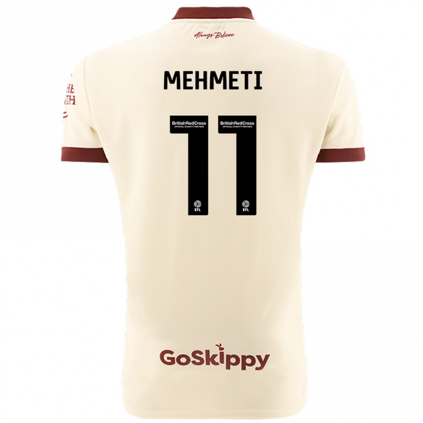 Hombre Fútbol Camiseta Anis Mehmeti #11 Crema Blanco 2ª Equipación 2024/25 Argentina