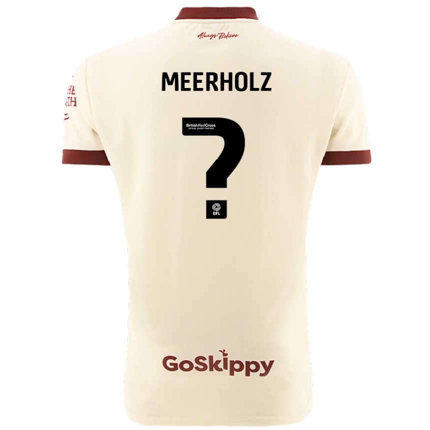 Hombre Fútbol Camiseta Jed Meerholz #0 Crema Blanco 2ª Equipación 2024/25 Argentina