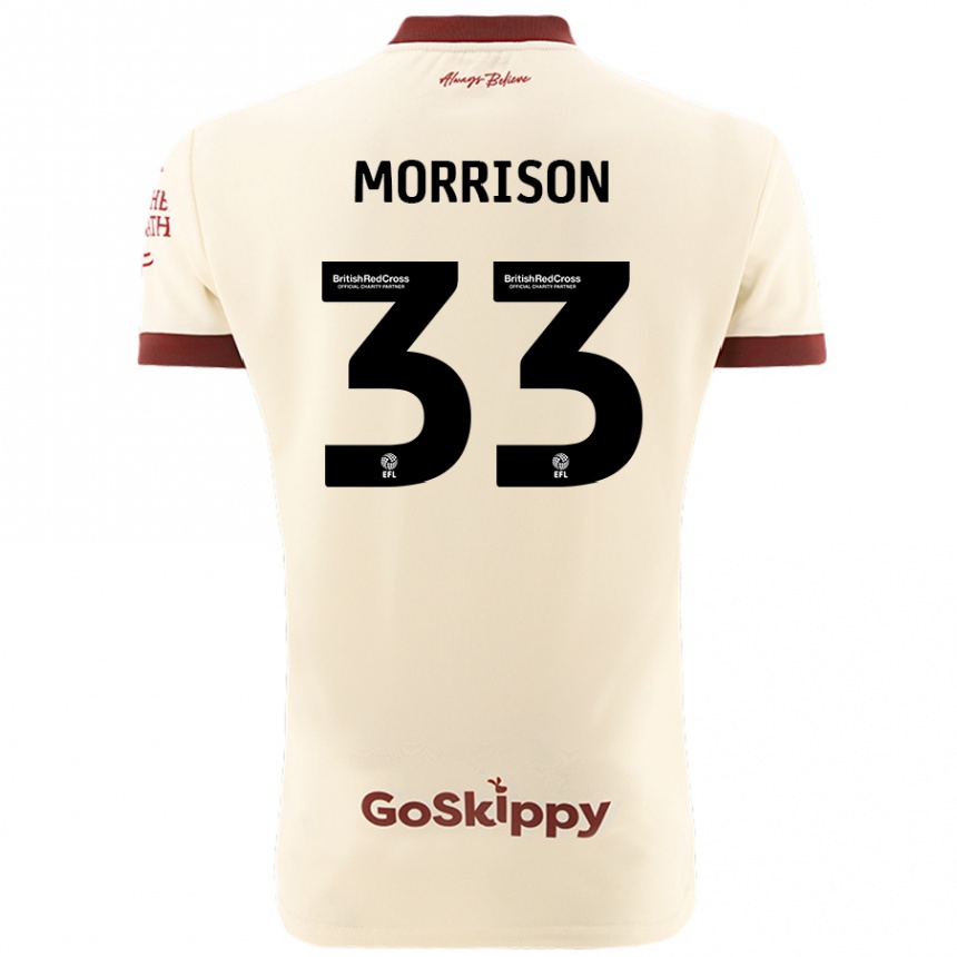 Hombre Fútbol Camiseta Elijah Morrison #33 Crema Blanco 2ª Equipación 2024/25 Argentina