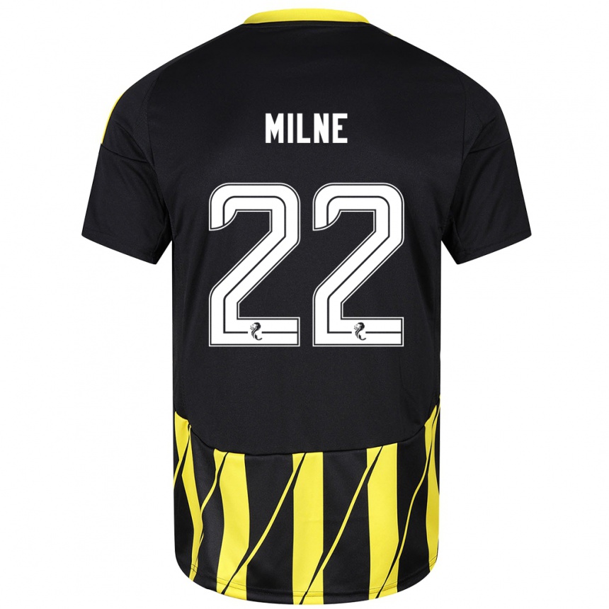 Hombre Fútbol Camiseta Jack Milne #22 Negro Amarillo 2ª Equipación 2024/25 Argentina