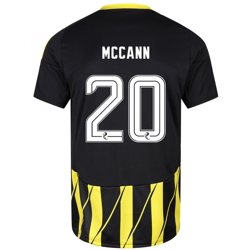 Hombre Fútbol Camiseta Annalisa Mccann #20 Negro Amarillo 2ª Equipación 2024/25 Argentina