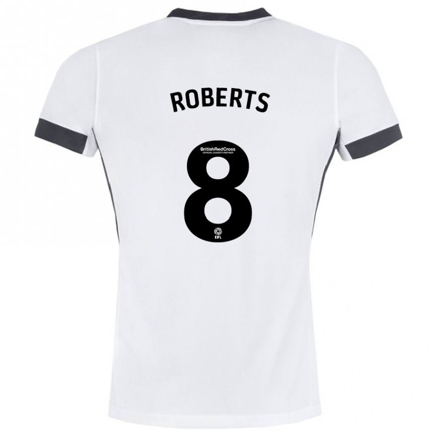 Hombre Fútbol Camiseta Tyler Roberts #8 Blanco Negro 2ª Equipación 2024/25 Argentina