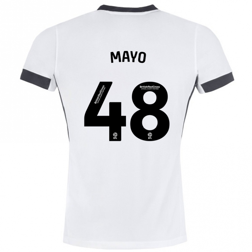 Hombre Fútbol Camiseta Bradley Mayo #48 Blanco Negro 2ª Equipación 2024/25 Argentina