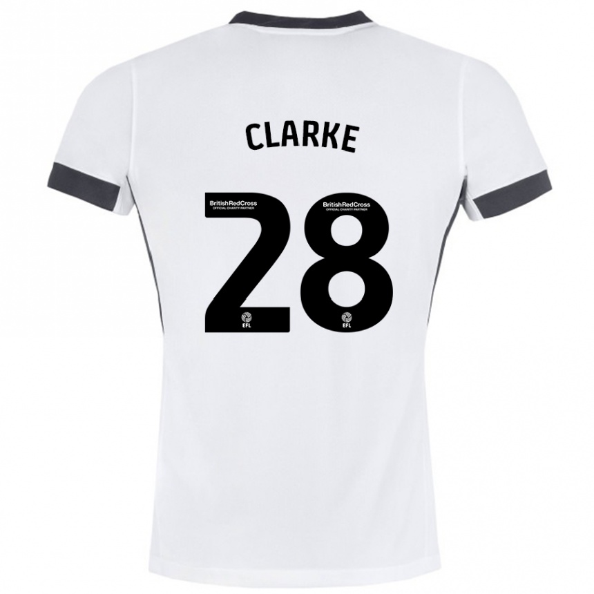 Hombre Fútbol Camiseta Charlotte Clarke #28 Blanco Negro 2ª Equipación 2024/25 Argentina