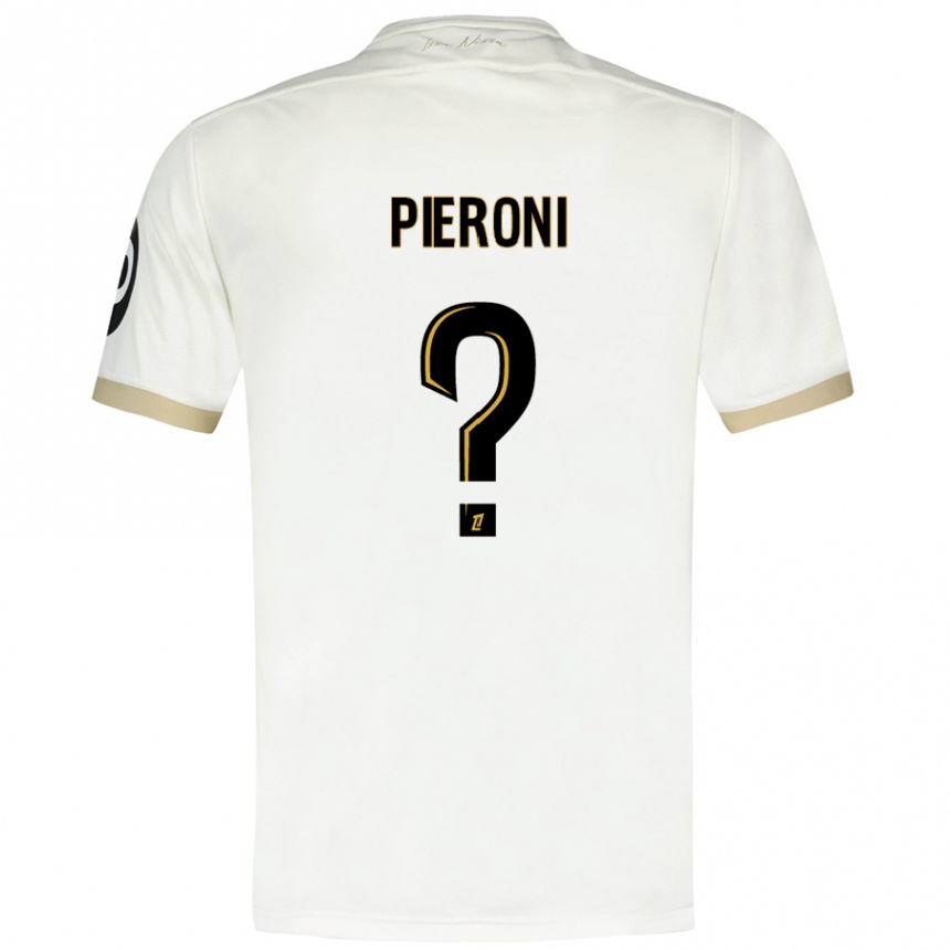 Hombre Fútbol Camiseta Dorian Pieroni #0 Blanco Dorado 2ª Equipación 2024/25 Argentina