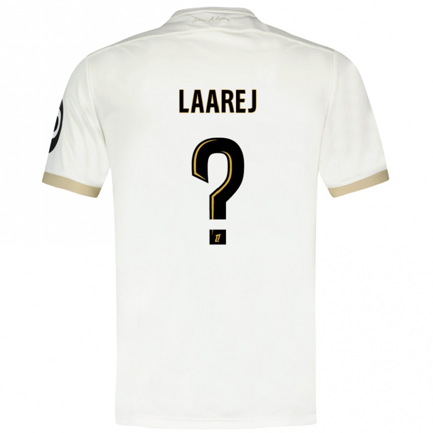 Hombre Fútbol Camiseta Nassim Laarej #0 Blanco Dorado 2ª Equipación 2024/25 Argentina