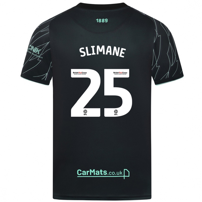 Hombre Fútbol Camiseta Anis Slimane #25 Negro Verde 2ª Equipación 2024/25 Argentina