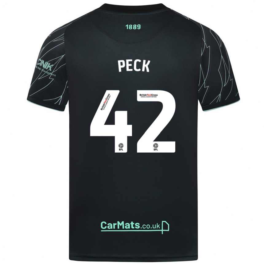 Hombre Fútbol Camiseta Sydie Peck #42 Negro Verde 2ª Equipación 2024/25 Argentina