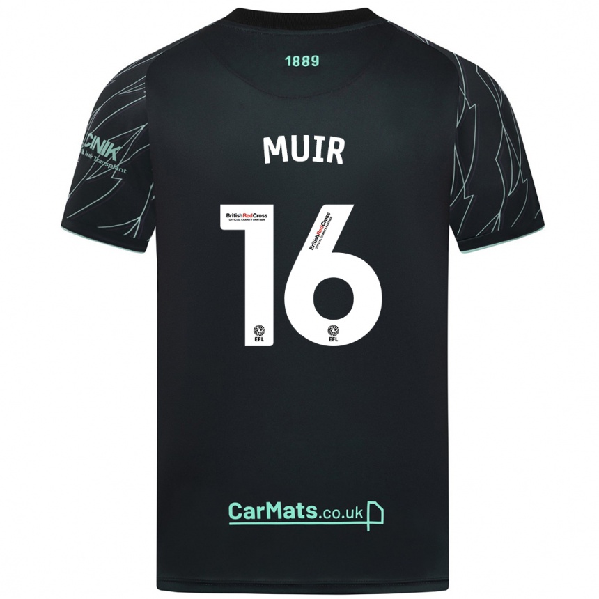 Hombre Fútbol Camiseta Chene Muir #16 Negro Verde 2ª Equipación 2024/25 Argentina