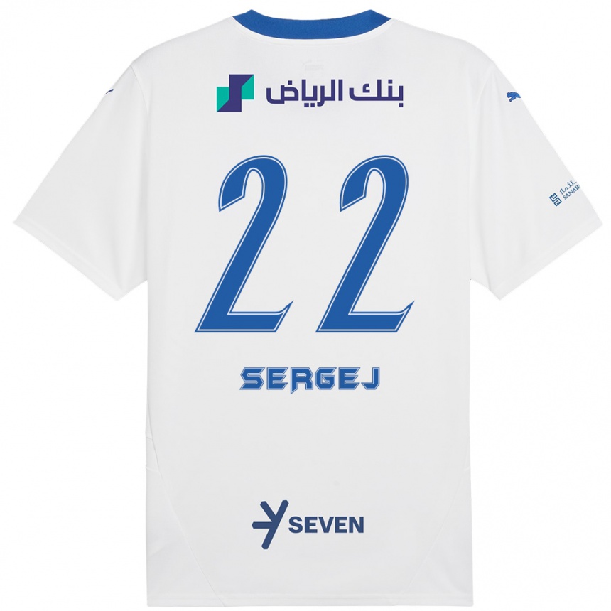 Hombre Fútbol Camiseta Sergej Milinkovic-Savic #22 Blanco Azul 2ª Equipación 2024/25 Argentina