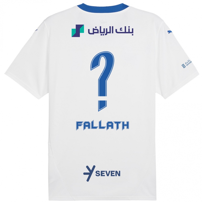 Hombre Fútbol Camiseta Fahad Fallath #0 Blanco Azul 2ª Equipación 2024/25 Argentina