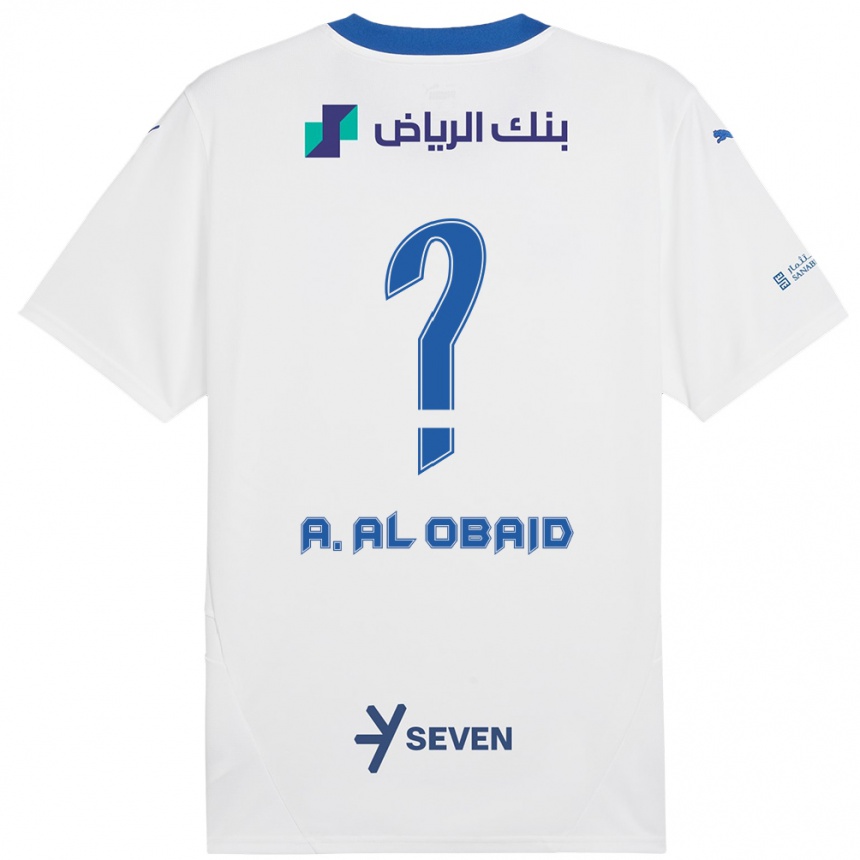 Hombre Fútbol Camiseta Abdulrahman Al-Obaid #0 Blanco Azul 2ª Equipación 2024/25 Argentina