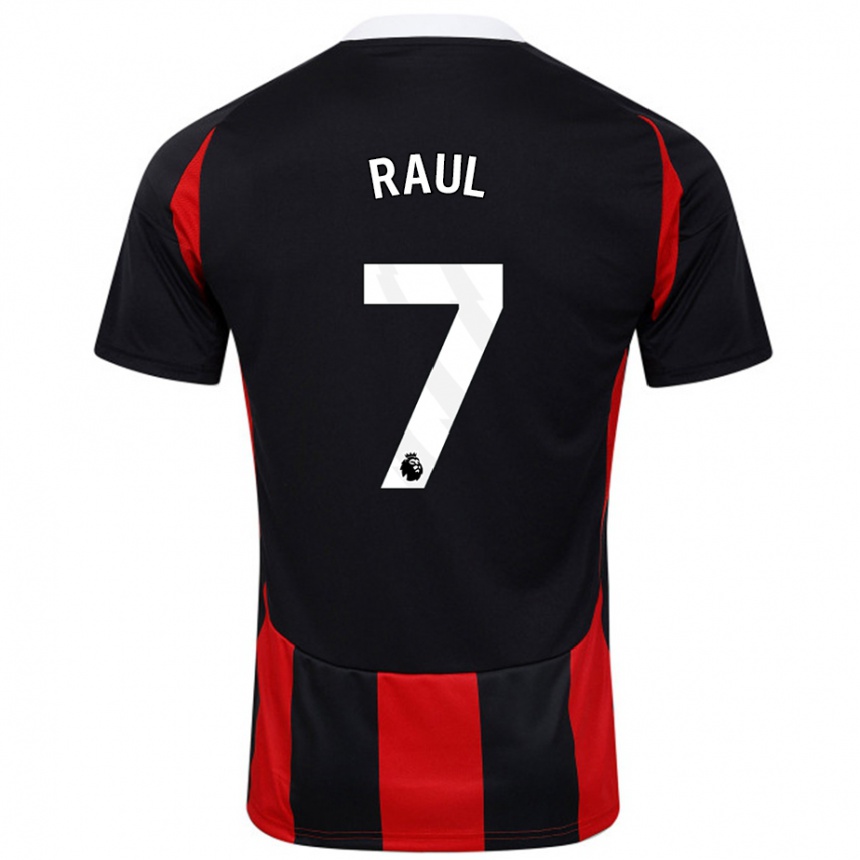 Hombre Fútbol Camiseta Raúl Jiménez #7 Negro Rojo 2ª Equipación 2024/25 Argentina