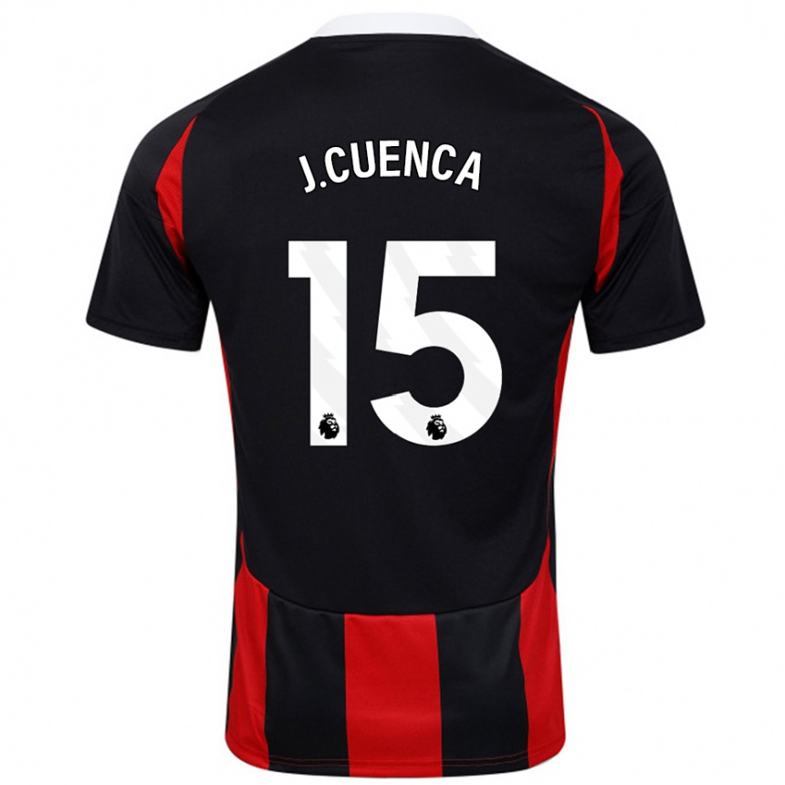 Hombre Fútbol Camiseta Jorge Cuenca #15 Negro Rojo 2ª Equipación 2024/25 Argentina