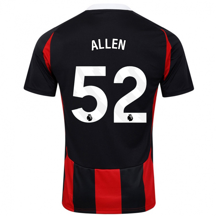 Hombre Fútbol Camiseta Michael Allen #52 Negro Rojo 2ª Equipación 2024/25 Argentina