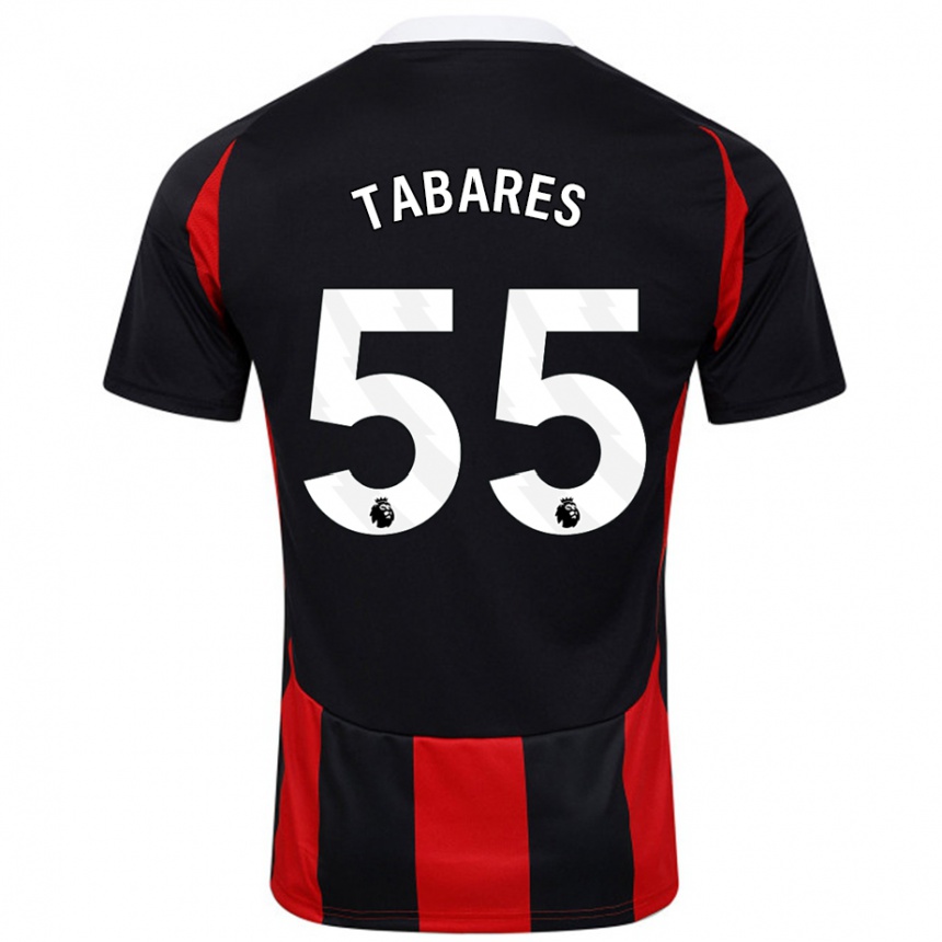 Hombre Fútbol Camiseta Samuel Tabares #55 Negro Rojo 2ª Equipación 2024/25 Argentina