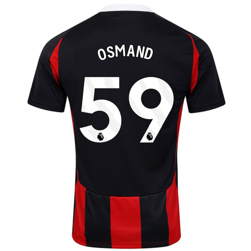 Hombre Fútbol Camiseta Callum Osmand #59 Negro Rojo 2ª Equipación 2024/25 Argentina