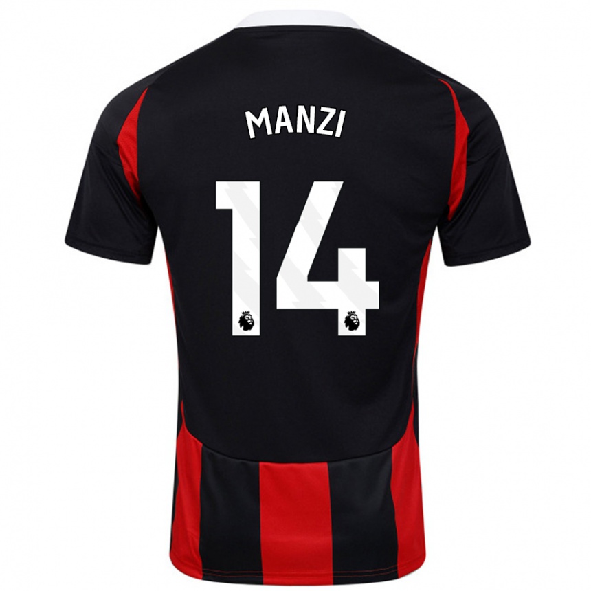 Hombre Fútbol Camiseta Sophie Manzi #14 Negro Rojo 2ª Equipación 2024/25 Argentina