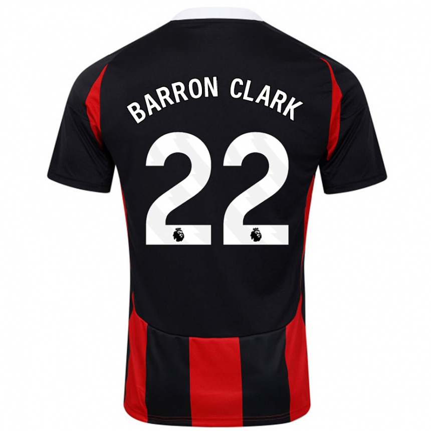 Hombre Fútbol Camiseta Betty Barron-Clark #22 Negro Rojo 2ª Equipación 2024/25 Argentina