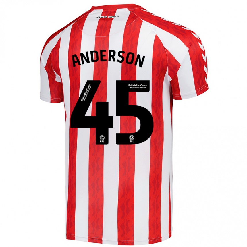 Mujer Fútbol Camiseta Joe Anderson #45 Rojo Blanco 1ª Equipación 2024/25 Argentina