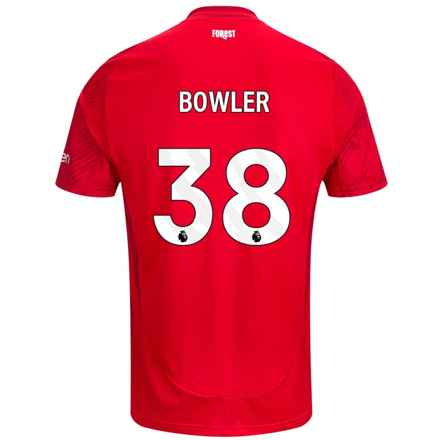 Mujer Fútbol Camiseta Josh Bowler #38 Rojo Blanco 1ª Equipación 2024/25 Argentina