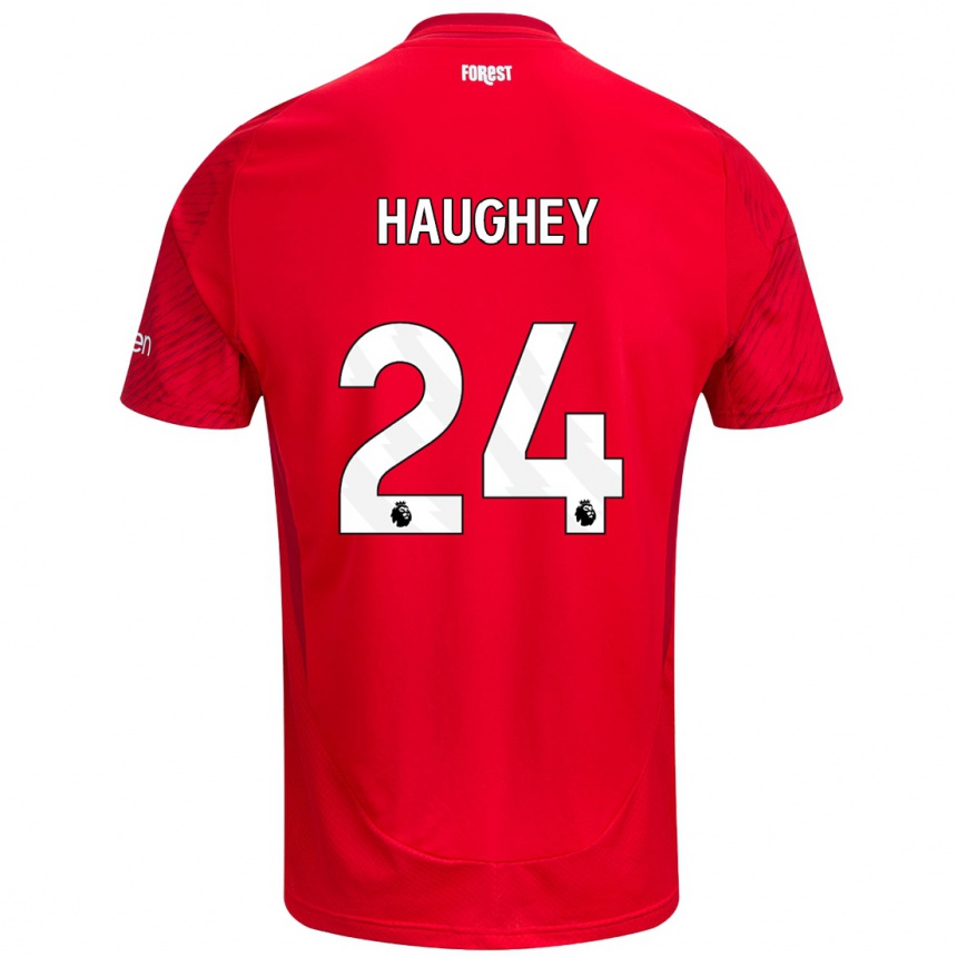 Mujer Fútbol Camiseta Ella Haughey #24 Rojo Blanco 1ª Equipación 2024/25 Argentina