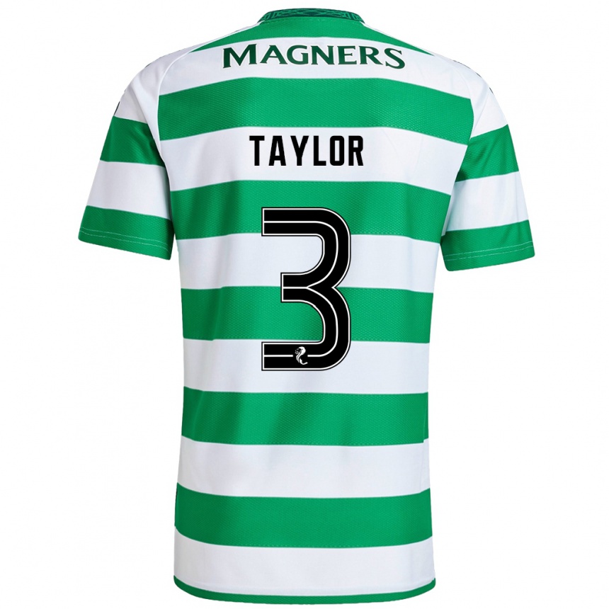 Mujer Fútbol Camiseta Greg Taylor #3 Verde Blanco 1ª Equipación 2024/25 Argentina