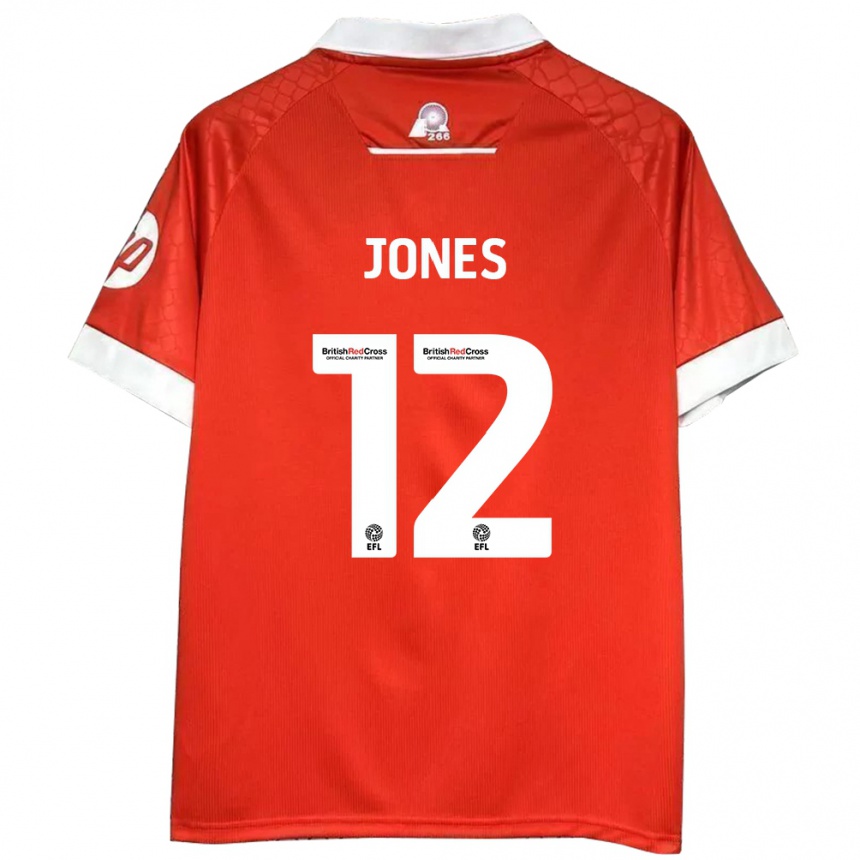 Mujer Fútbol Camiseta Carra Jones #12 Rojo Blanco 1ª Equipación 2024/25 Argentina