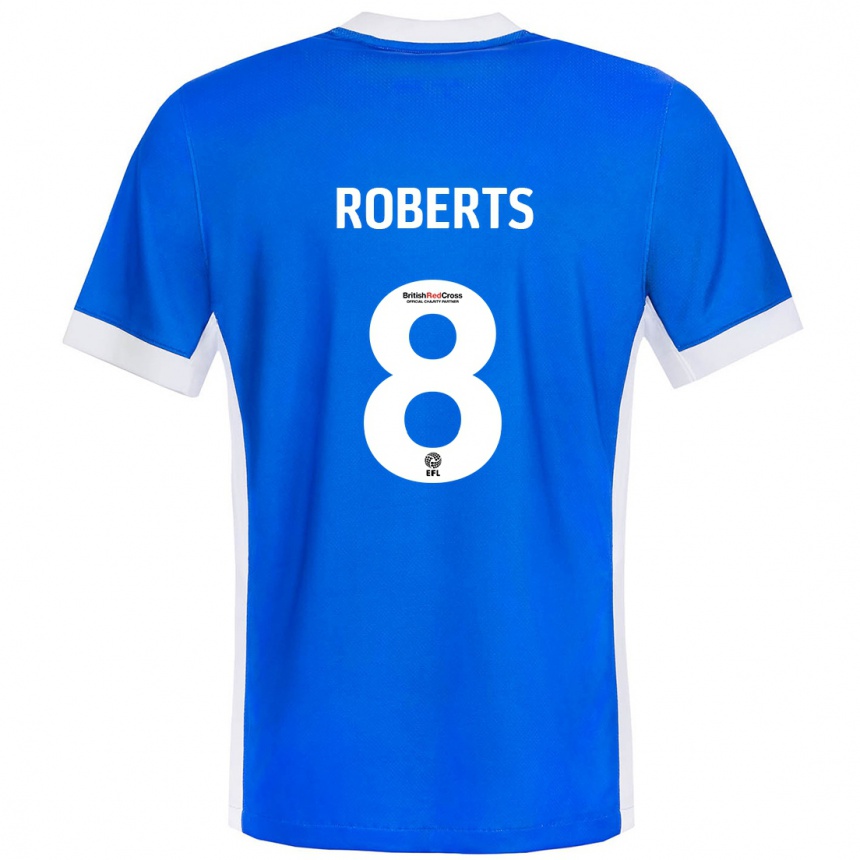 Mujer Fútbol Camiseta Tyler Roberts #8 Azul Blanco 1ª Equipación 2024/25 Argentina