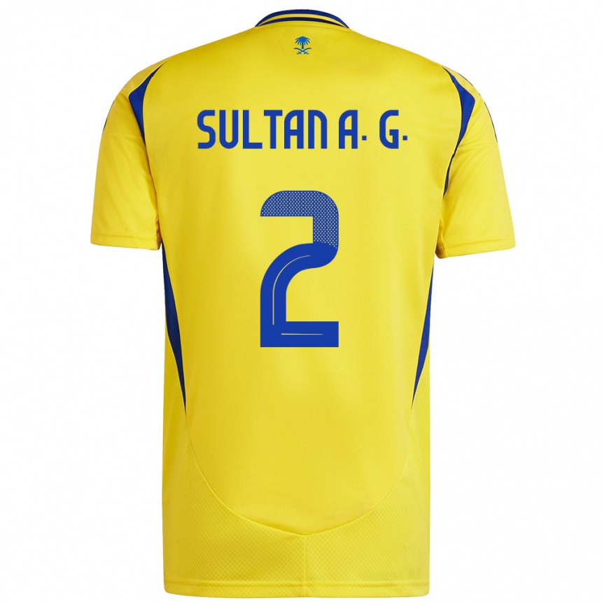 Mujer Fútbol Camiseta Sultan Al-Ghannam #2 Amarillo Azul 1ª Equipación 2024/25 Argentina