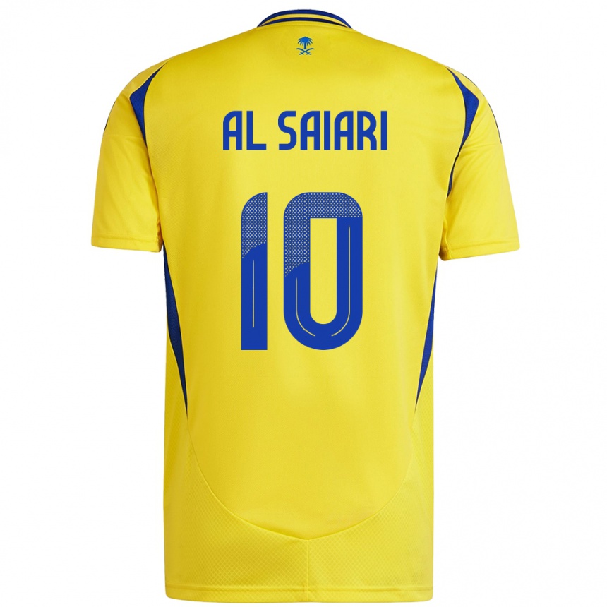 Mujer Fútbol Camiseta Mubarkh Al-Saiari #10 Amarillo Azul 1ª Equipación 2024/25 Argentina