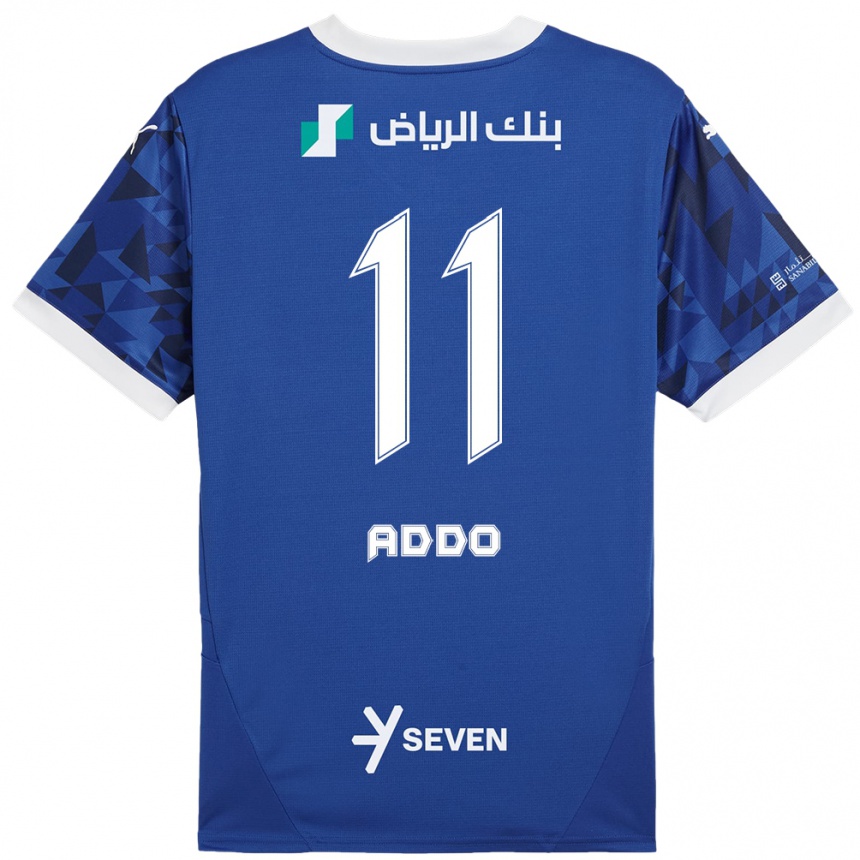 Mujer Fútbol Camiseta Elizabeth Addo #11 Azul Oscuro Blanco 1ª Equipación 2024/25 Argentina