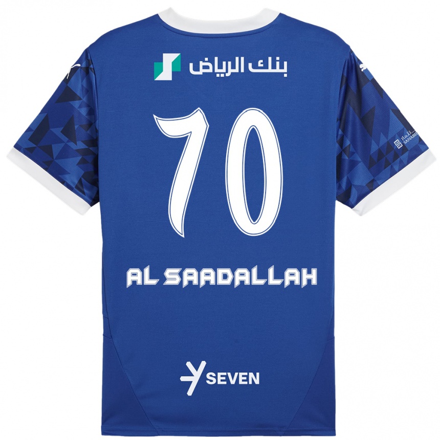 Mujer Fútbol Camiseta Hessa Al-Saadallah #70 Azul Oscuro Blanco 1ª Equipación 2024/25 Argentina