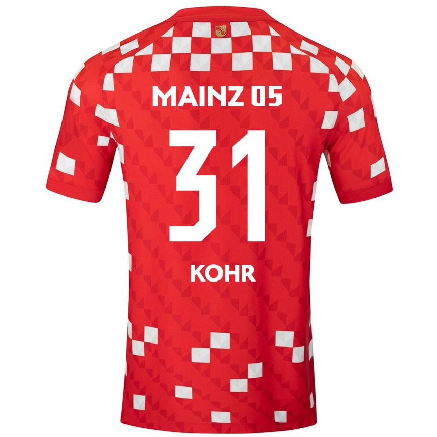 Mujer Fútbol Camiseta Dominik Kohr #31 Blanco Rojo 1ª Equipación 2024/25 Argentina