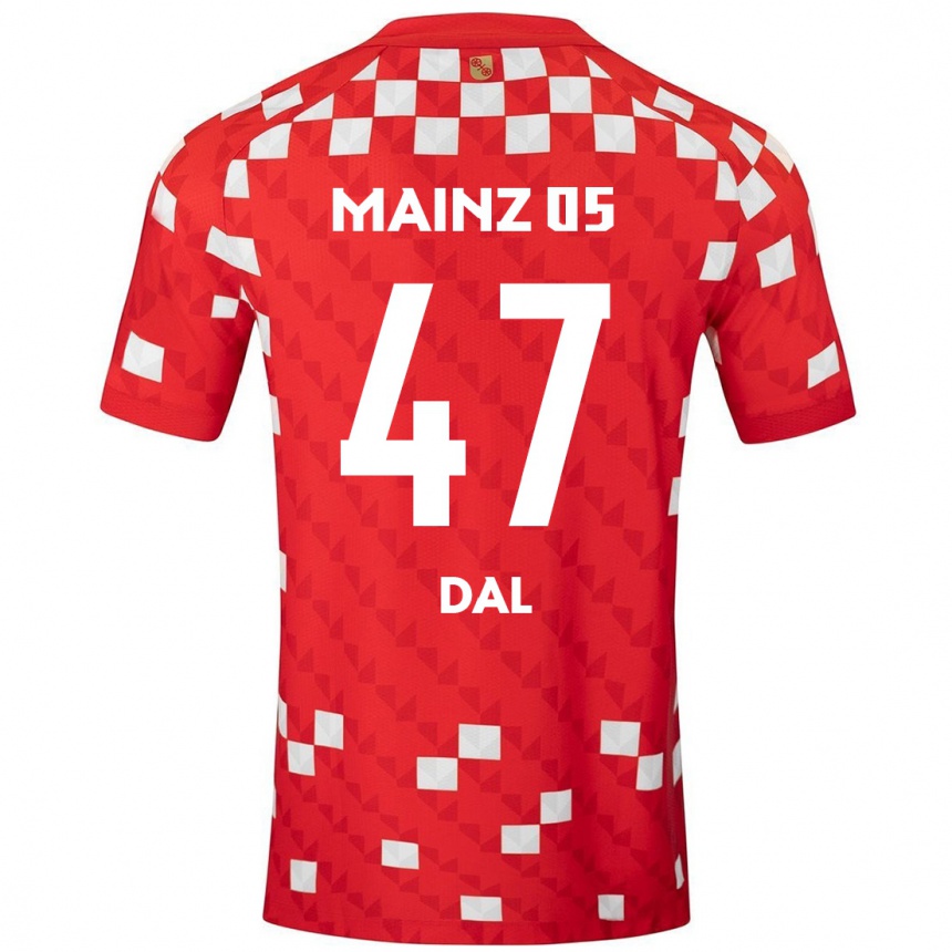 Mujer Fútbol Camiseta Maxim Dal #47 Blanco Rojo 1ª Equipación 2024/25 Argentina