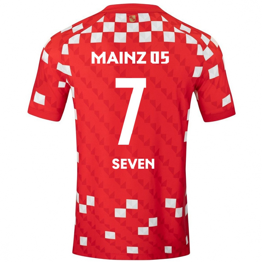 Mujer Fútbol Camiseta Justin Seven #7 Blanco Rojo 1ª Equipación 2024/25 Argentina