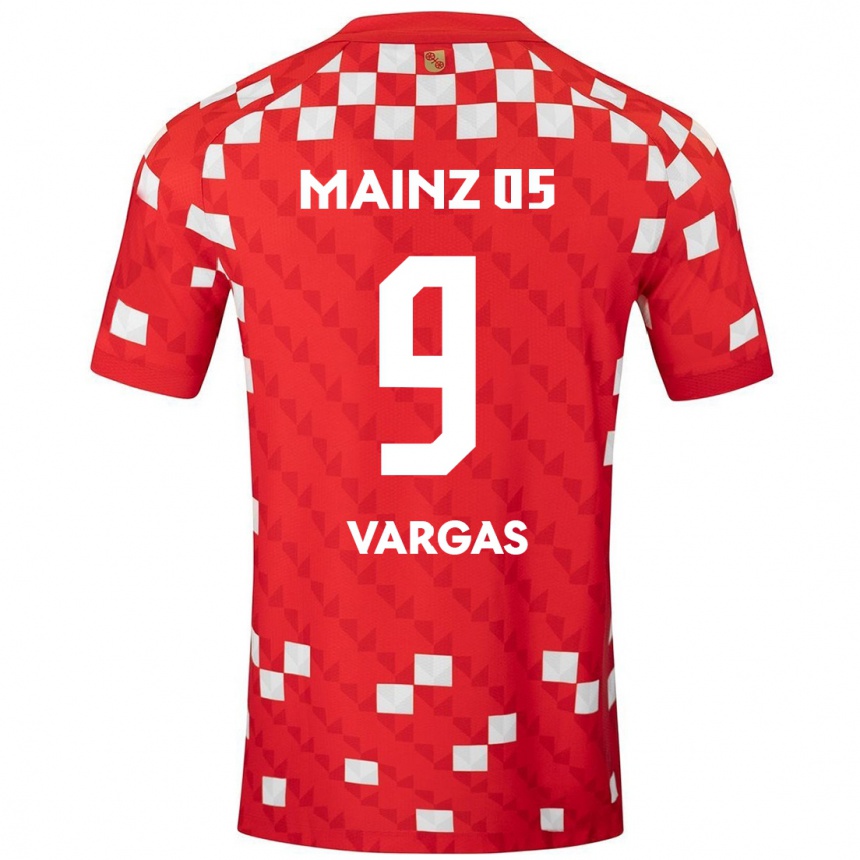 Mujer Fútbol Camiseta Nayrobi Vargas #9 Blanco Rojo 1ª Equipación 2024/25 Argentina