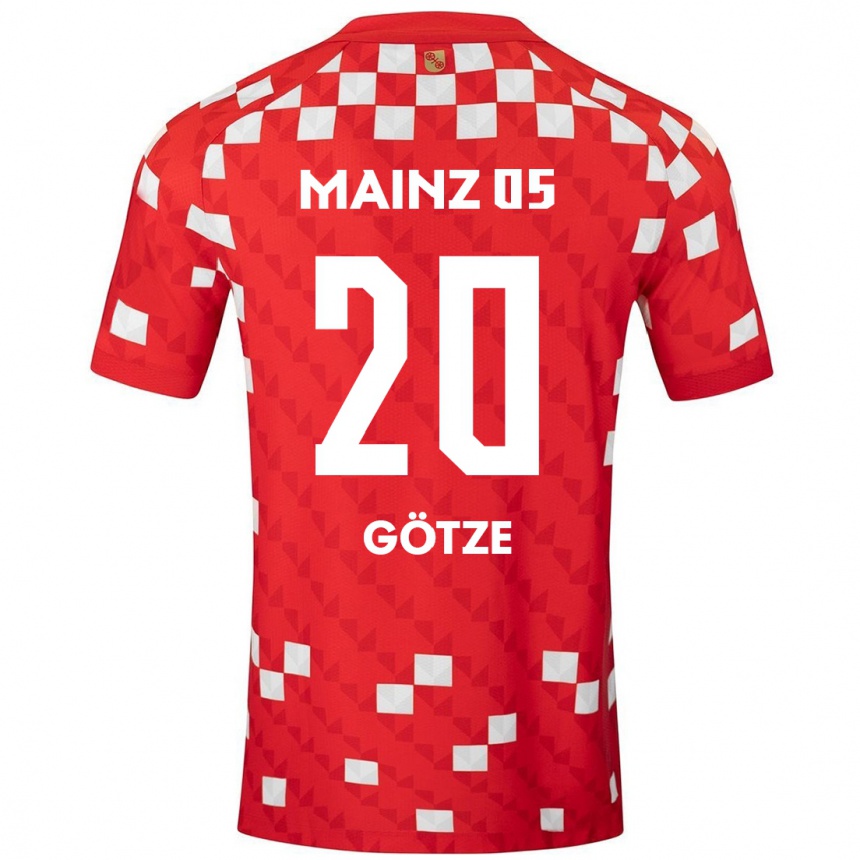 Mujer Fútbol Camiseta Justus Götze #20 Blanco Rojo 1ª Equipación 2024/25 Argentina